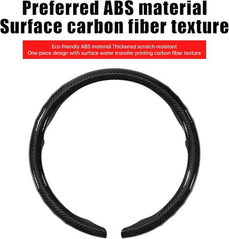 Car Steering Wheel Cover for BMW Carbon Fiber Pattern Protective Sleeve Black Snap-On Design with Anti-Slip Surface Compatible with 15-inch Wheels Decorative Modification Accessories for Men and Women in Kuwait