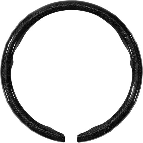 Car Steering Wheel Cover for BMW Carbon Fiber Pattern Protective Sleeve Black Snap-On Design with Anti-Slip Surface Compatible with 15-inch Wheels Decorative Modification Accessories for Men and Women in Kuwait