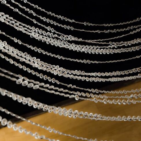 Efavormart Luxury High-Density Crystal Bead Curtain, 5x10ft with 43 Strands, Shimmering Room Divider & Backdrop for Living Room, Events in Kuwait