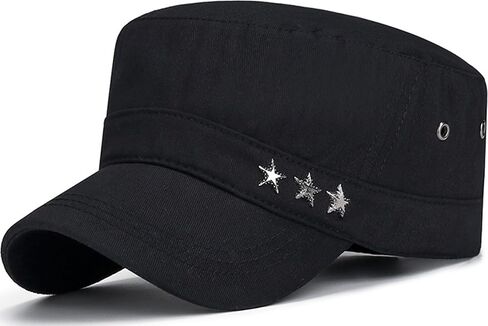 Cadet Army Cap Military Style Vintage Flat Top Hat for Men in Saudi Arabia