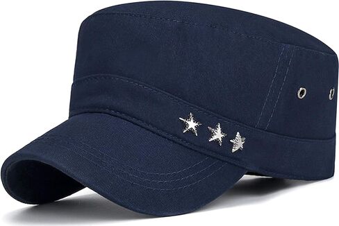 Cadet Army Cap Military Style Vintage Flat Top Hat for Men in Saudi Arabia
