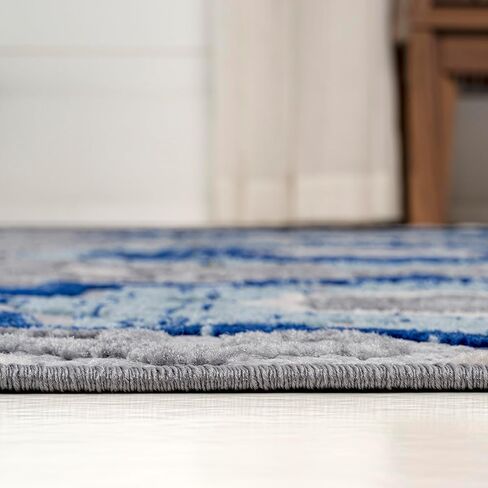 JONATHAN Y Mediterranean Medallion Indoor Outdoor Area Rug 8X10 Blue/Gray, Boho for Backyard, Patio, Porch, Easy-Cleaning, High Traffic, Pet-Friendly, Non-Shedding (AMC101A-8) in Saudi Arabia