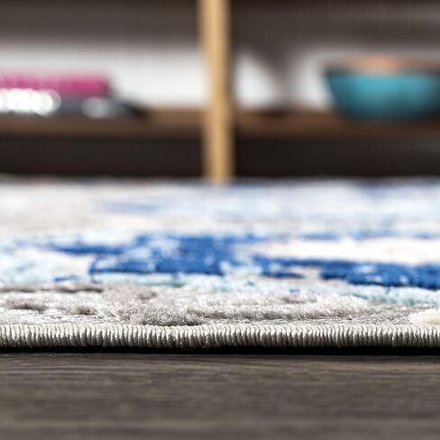 JONATHAN Y Mediterranean Medallion Indoor Outdoor Area Rug 8X10 Blue/Gray, Boho for Backyard, Patio, Porch, Easy-Cleaning, High Traffic, Pet-Friendly, Non-Shedding (AMC101A-8) in Saudi Arabia