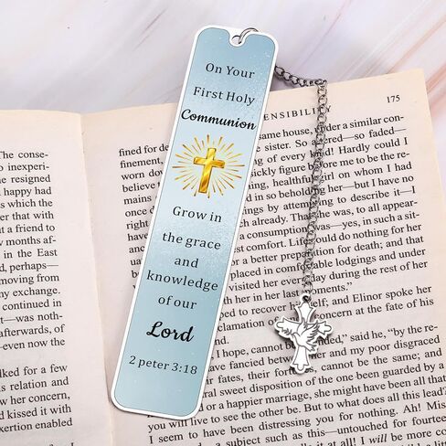 First Communion Gifts for Boys Girls 1st Communion Christian Bookmark Easter Basket Stuffers Gifts for Teen Boys Girls Women Men 1st Holy Communions Favors Bible Study Accessories with Golden Cross in Saudi Arabia