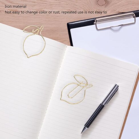 100 Pcs Small Paper Clips Lemon Shaped Paperclips Fruit Bookmark Clips with Transparent Box for Office School Home in Saudi Arabia