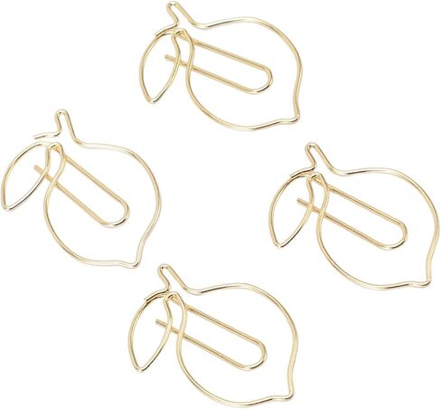 100 Pcs Small Paper Clips Lemon Shaped Paperclips Fruit Bookmark Clips with Transparent Box for Office School Home in Saudi Arabia