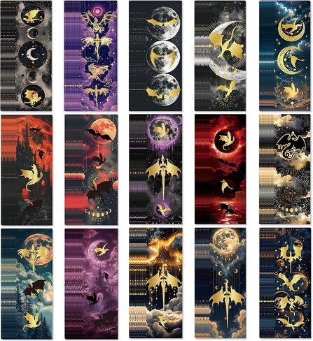 Fantasy Dragon Bookmark Gifts - 150 Pcs Fourth Paper Bookmarks Bulk for Men Women Book Lovers Novel Fans Wing Page Marks Merch School Reading Accessories Bookish Gift for Birthday Graduation in Kuwait