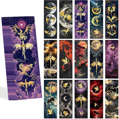 Fantasy Dragon Bookmark Gifts - 150 Pcs Fourth Paper Bookmarks Bulk for Men Women Book Lovers Novel Fans Wing Page Marks Merch School Reading Accessories Bookish Gift for Birthday Graduation in Kuwait