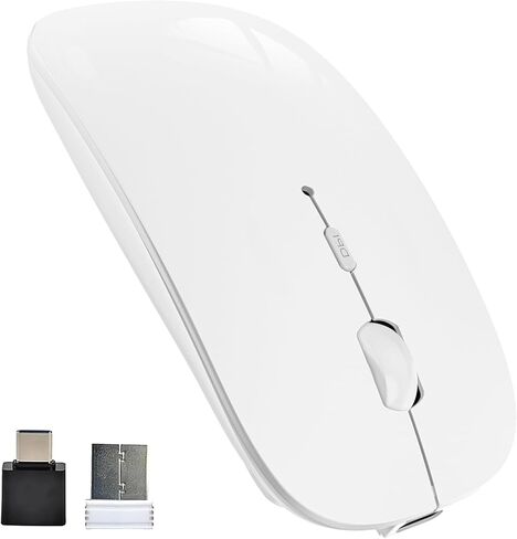 Bluetooth Mouse, Rechargeable Wireless Mouse Dual Mode(Bluetooth 5.2+USB),Silent Slim with Adjustable DPI Computer mice for Laptop,Tablet,PC,Notebook,MacBook,OS,Android,Windows(Black) in Kuwait