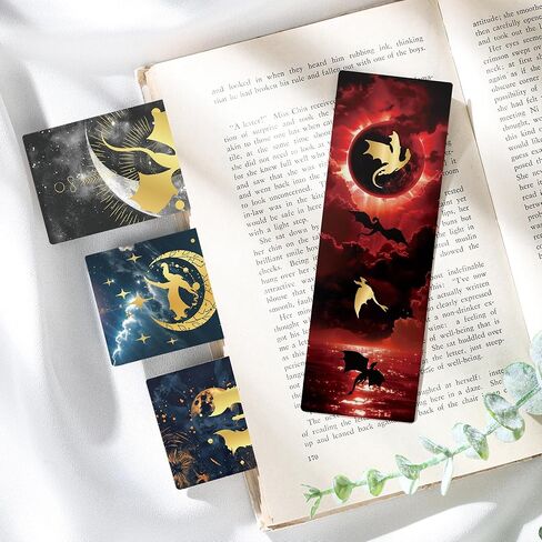 Fantasy Dragon Bookmark Gifts - 150 Pcs Fourth Paper Bookmarks Bulk for Men Women Book Lovers Novel Fans Wing Page Marks Merch School Reading Accessories Bookish Gift for Birthday Graduation in Kuwait
