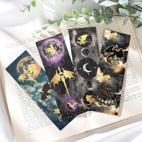 Fantasy Dragon Bookmark Gifts - 150 Pcs Fourth Paper Bookmarks Bulk for Men Women Book Lovers Novel Fans Wing Page Marks Merch School Reading Accessories Bookish Gift for Birthday Graduation in Kuwait