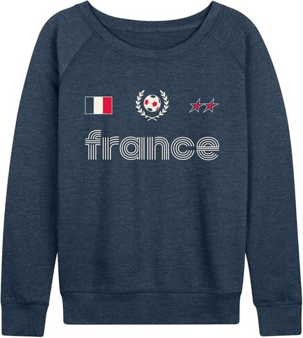 Instant Message - France Soccer Jersey - Women's French Terry Long Sleeve Pullover in Saudi Arabia