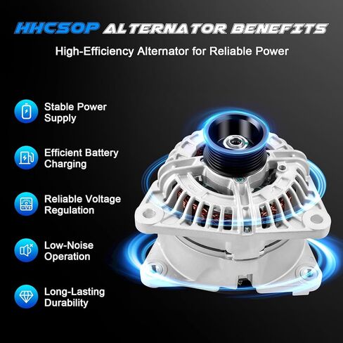 New Alternator Replacement for 2003 2004 2005 2006 Dodge Ram 1500 2500 3500 V8 5.7L, 2004 Durango V8 5.7 5.7L 12V 136Amp, Replace OE 13985, 0-124-525-006, 0-124-525-051, 400-24064, 56028699AA in Saudi Arabia