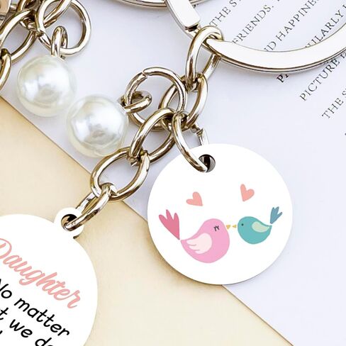 2 Pcs Mom Daughter Gifts Meatal Heart Matching Keychain for Mom Daughter Baby Girl Gift Mothers Day Gifts Birthday Valentines Day Gift Ideas for Her in Kuwait