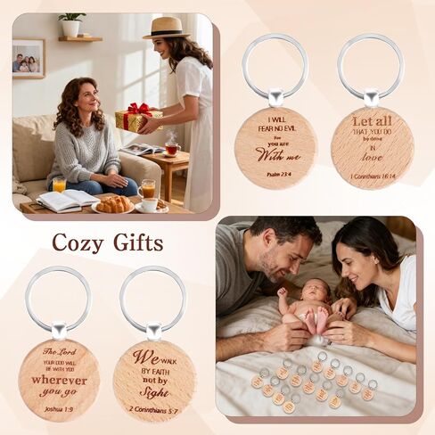 70 Set Christian Keychain Bulk with Drawstring Bags Inspirational Quotes Bible Verse Wooden KeyChain Women Men Religious gift for Church in Kuwait