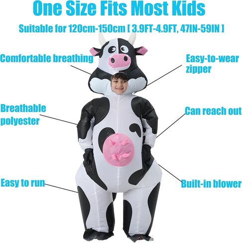 Inflatable Cow Costume for Adult, Inflatable Costume Adult, Funny Cow Adults Costumes, Blow up Cow Costume for Halloween Costumes Cosplay Party, Adult Size1 in Saudi Arabia