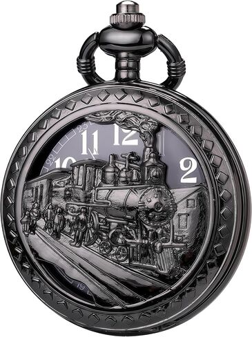 ساعة الجيب ساعات الجيب Steampunk مع سلسلة للرجال تأثيري منقوشة الشمس السلس in Kuwait