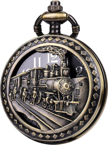 ساعة الجيب ساعات الجيب Steampunk مع سلسلة للرجال تأثيري منقوشة الشمس السلس in Kuwait