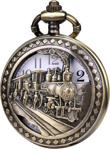ساعة الجيب ساعات الجيب Steampunk مع سلسلة للرجال تأثيري منقوشة الشمس السلس in Kuwait