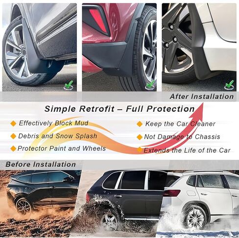 Heavy Duty Car Mud Flaps Splash Guards Mudguard Compatible with Jeep Wrangler Rubicon 2019 2020 2021 2022 2023 2024 2025 Front and Rear Mudflaps with Screw Accessories & Car Wash Towels, 4Pcs in Saudi Arabia