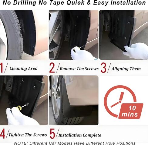 Heavy Duty Car Mud Flaps Splash Guards Mudguard Compatible with Jeep Wrangler Rubicon 2019 2020 2021 2022 2023 2024 2025 Front and Rear Mudflaps with Screw Accessories & Car Wash Towels, 4Pcs in Saudi Arabia