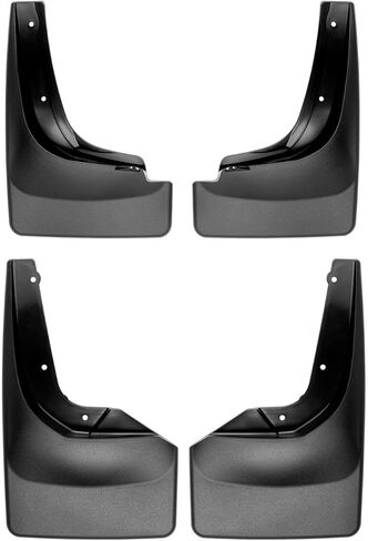 WeatherTech Custom No Drill Splash Guard MudFlaps لنيسان تيتان XD، تيتان - المجموعة الأمامية والخلفية (110114-120114)، أسود in Saudi Arabia