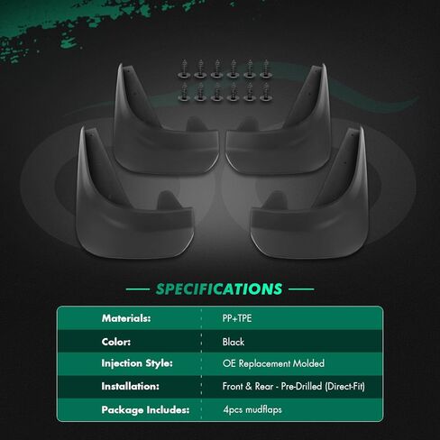 SCITOO 4PCS Mud Flaps Front & Fear Splash Guard Set Suitable for Toyota Avalon Avanza Camry C-HR for Highlander Hilux for Land Cruiser for RAV4 for Sienna for Tacoma 2004-2019 US44580_329126115 in Saudi Arabia