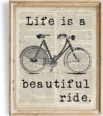 Life Is A Beautiful Ride Art Print - Unframed - 8x10 | Motivational Wall Décor | Uplifting and Positive Message to Brighten Your Space | Modern Farmhouse Wall Décor | Aesthetic Wall Art in Kuwait