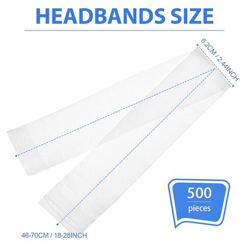 500 Pieces Disposable Spa Facial Headbands White Stretch Non Woven Facial Headband with Convenient Closure Soft Skin Care Hair Band for Women Salons in Saudi Arabia
