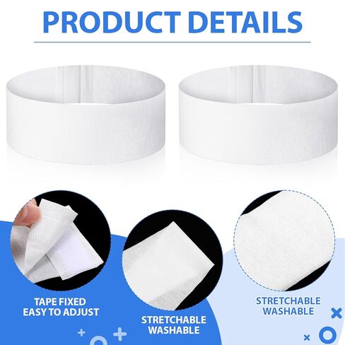 500 Pieces Disposable Spa Facial Headbands White Stretch Non Woven Facial Headband with Convenient Closure Soft Skin Care Hair Band for Women Salons in Saudi Arabia