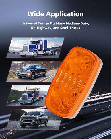 4x RV مقطورة علامة LED ضوء بولسي/عين النمر/ضوء إزالة الفقاعات المزدوجة 12 كهرمان 4x2 12 فولت مستطيل LED ضوء علامة جانبية سطح جبل شاحنات التخييم RVS in Saudi Arabia