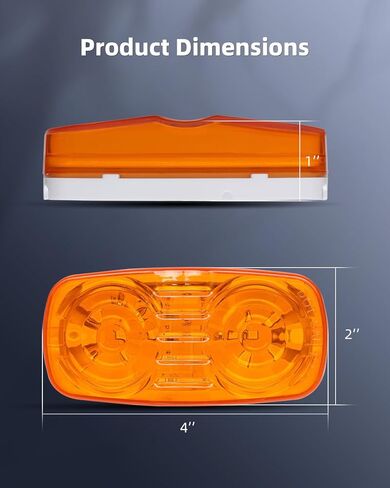 4x RV مقطورة علامة LED ضوء بولسي/عين النمر/ضوء إزالة الفقاعات المزدوجة 12 كهرمان 4x2 12 فولت مستطيل LED ضوء علامة جانبية سطح جبل شاحنات التخييم RVS in Saudi Arabia