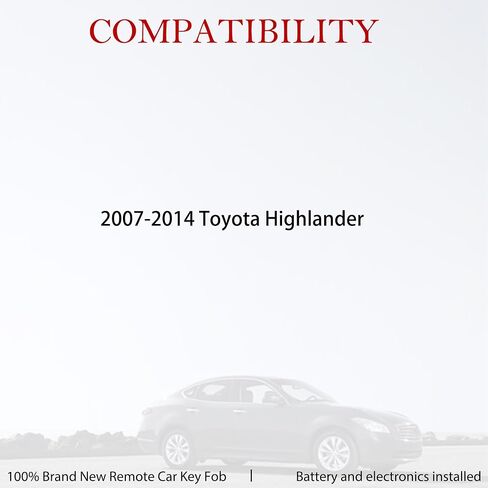 استبدال MechanMagic Smart Key Fob يناسب Toyota Highlander 2007-2014 دخول بدون مفتاح للتحكم عن بعد، تشغيل دفع 4 أزرار FCC ID: HYQ14AAB 271451-0140 Board PN: 89904-48110 SUV in Kuwait