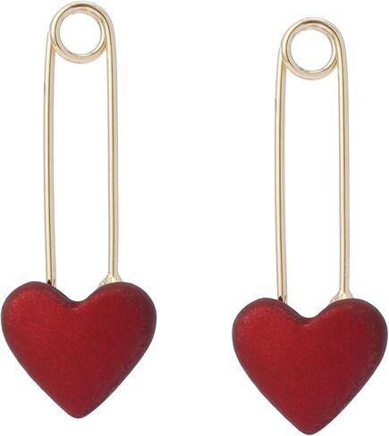 Betsey Johnson Jewelry Women's Love Spell Heart Safety Pin Drop Earrings in Saudi Arabia