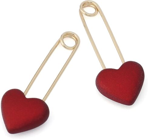 Betsey Johnson Jewelry Women's Love Spell Heart Safety Pin Drop Earrings in Saudi Arabia