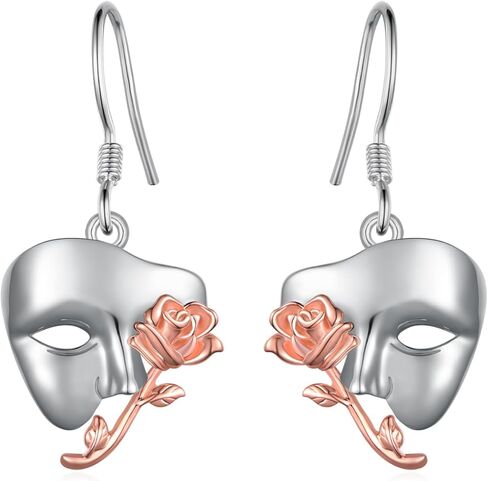 Phantom of the Opera Earrings 925 Sterling Silver Phantom of the Opera Merchandise Broadway Music Theater Gifts for Women in Saudi Arabia