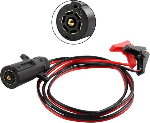 7 Way Trailer Plug to Alligator Clips Cable, 10AWG 7 Pin 12V Power Access to Crocodile Clip Connector, Power Source for RV Truck Trailer Quick Connect 6.5FT in Kuwait