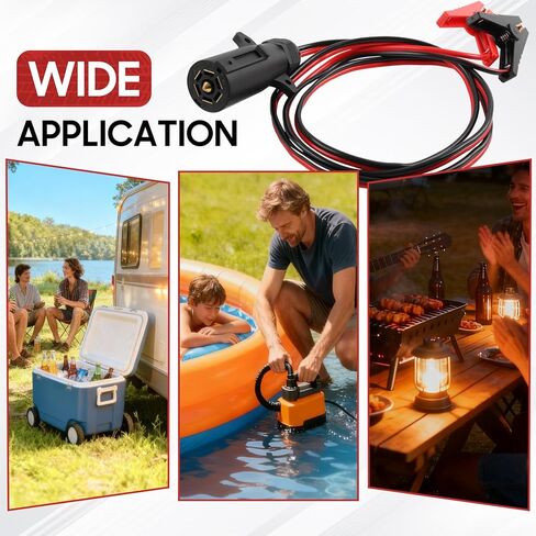 7 Way Trailer Plug to Alligator Clips Cable, 10AWG 7 Pin 12V Power Access to Crocodile Clip Connector, Power Source for RV Truck Trailer Quick Connect 6.5FT in Kuwait