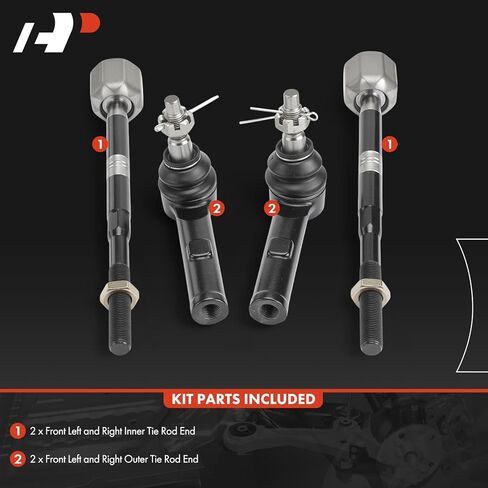 A-Premium Set of 4, Front Inner and Outer Tie Rod End Kit, Compatible with Lincoln Aviator 2003 2004 2005 in Saudi Arabia