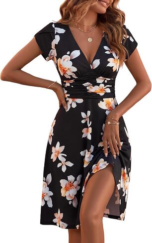 فساتين الصيف النسائية من GUBERRY مشد Milkmaid متوسط ​​الطول ورقبة على شكل حرف V فساتين الشمس للنساء in Kuwait