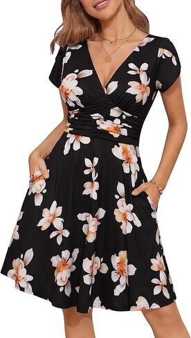 GUBERRY Women Summer Dresses Midi Milkmaid Corset V Neck A Line Sundresses for Women in Kuwait