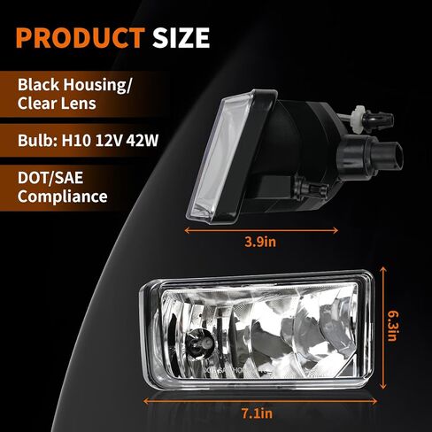 مصابيح الضباب الممتصة للصدمات متوافقة مع 2007-2015 تشيفي سيلفرادو أفالانش سوبربان جي إم سي سييرا يوكون للسائق ومصابيح الضباب الجانبية للركاب، تحل محل 25883245،25883246، GM2593160، GM2592160 in Kuwait