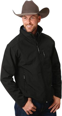 MENS BLACK SOFTSHELL WITH BLACK LINING ZIP FRONT JACKET in Saudi Arabia