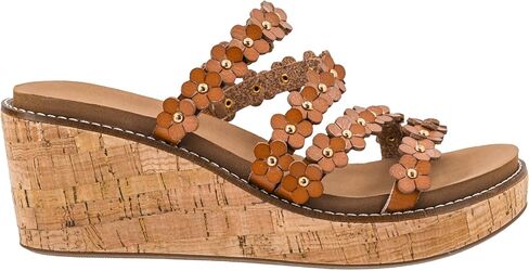 Corkys Footwear Women's Let's Be Friends Wedge - بكعب 2.5 بوصة، ونعل داخلي مبطن من مادة EVA للارتداء طوال اليوم، وجزء علوي من الزهور بأشرطة لمظهر ربيعي لطيف in Kuwait