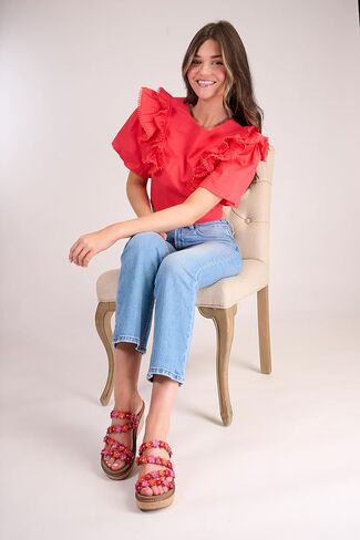 Corkys Footwear Women's Let's Be Friends Wedge - بكعب 2.5 بوصة، ونعل داخلي مبطن من مادة EVA للارتداء طوال اليوم، وجزء علوي من الزهور بأشرطة لمظهر ربيعي لطيف in Kuwait