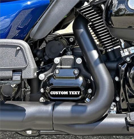 Kustom Cycle Parts Custom Text Black Background Metal M8 Transmission Cover Insert! Compatible with Harley Davidson M8 Motors. in Saudi Arabia