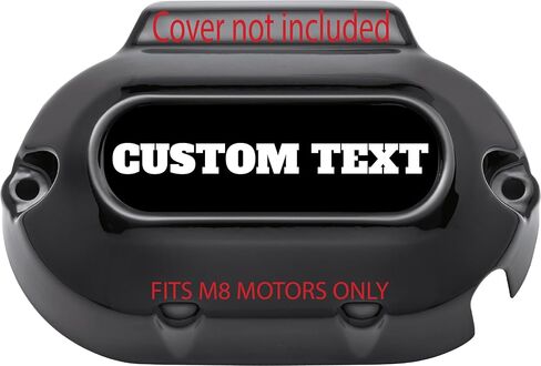 Kustom Cycle Parts Custom Text Black Background Metal M8 Transmission Cover Insert! Compatible with Harley Davidson M8 Motors. in Saudi Arabia