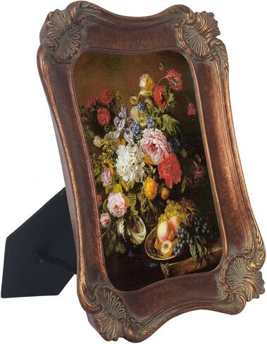 PARAFAYER Vintage Picture Frame 4x6 Inch, Antique Bronze Ornate Photo Frame With Floral Motif and Patina, High Definition Glass Front, Retro Home Decor Art Gallery (Bronze 4x6) in Saudi Arabia