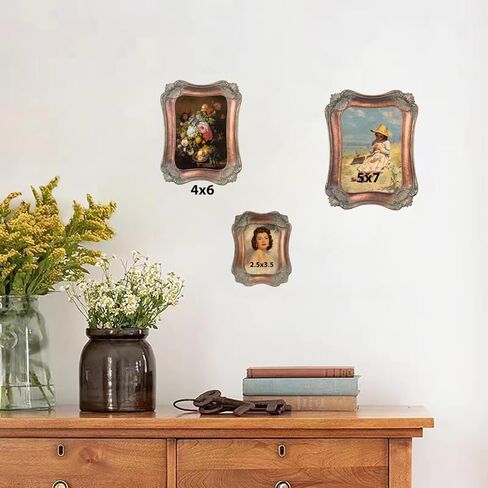 PARAFAYER Vintage Picture Frame 4x6 Inch, Antique Bronze Ornate Photo Frame With Floral Motif and Patina, High Definition Glass Front, Retro Home Decor Art Gallery (Bronze 4x6) in Saudi Arabia