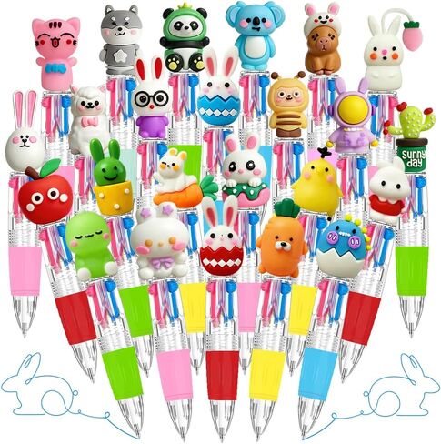 24PCS Easters Fun Pen Bulk Mini Multicolor 4 in 1 Ballpoint Cute Retractable Pens for Easters Birthdays Parties Prizes Office Writing Supplies Goodie Bag Stuffers in Saudi Arabia